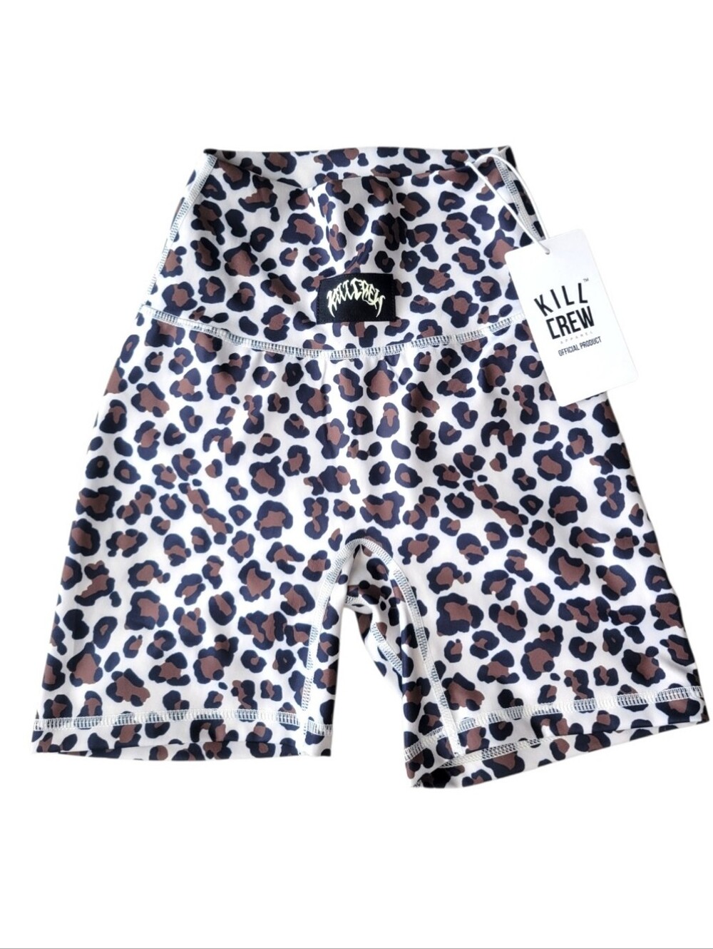 Kill Crew Leopard Print Scrunch Biker Shorts NWT Size XS - Picture 3 of 7
